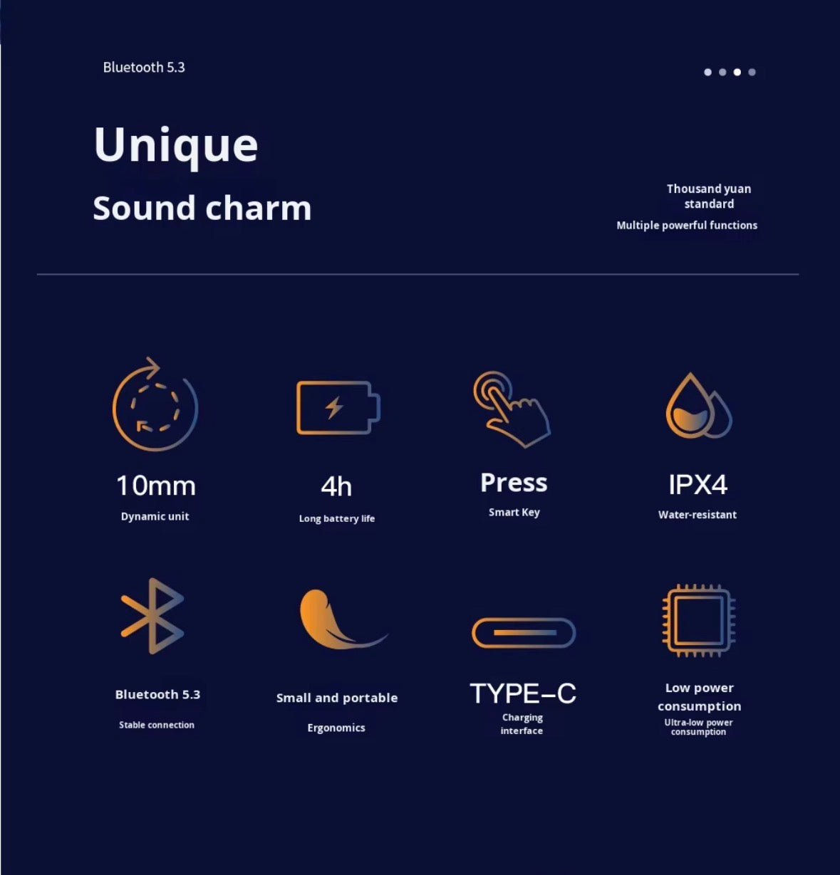 Écouteurs Bluetooth Sans Fil 5.3 – Son HD, IPX4, Charge USB-C Électro 93