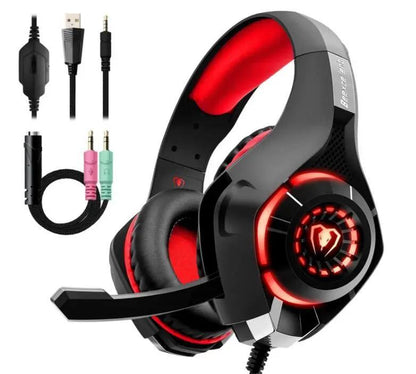 Casque Gamer Stéréo avec Micro & Lumières LED Électro93