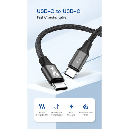 Câble USB-C PD60W 20V/3A en nylon tressé à charge rapide KEKO Collection