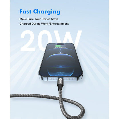 Câble Lightning à USB PD20W 5V/2.4A en nylon tressé à charge rapide KEKO Collection