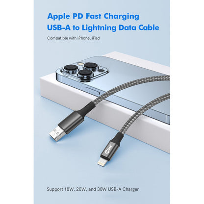 Câble Lightning à USB PD20W 5V/2.4A en nylon tressé à charge rapide KEKO Collection