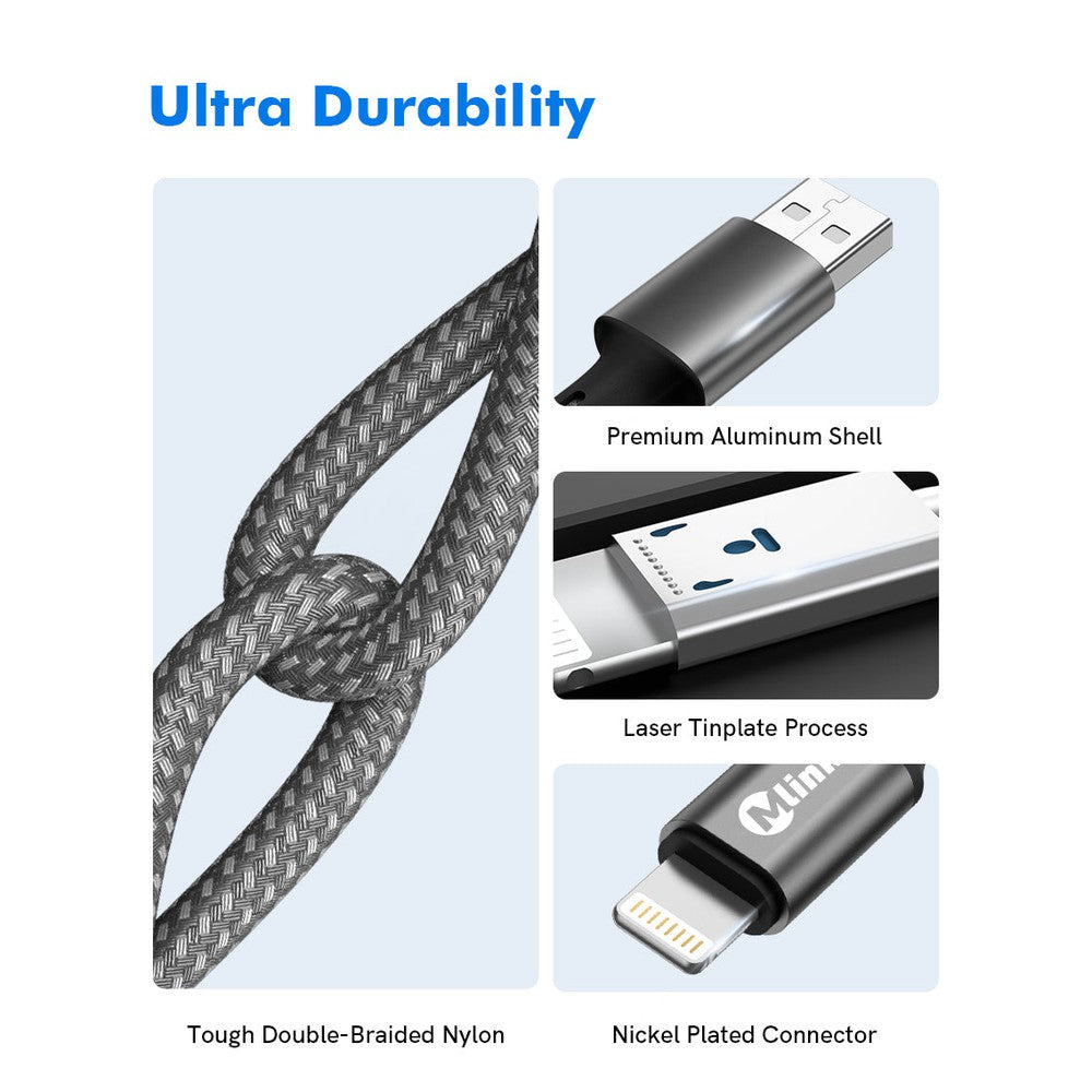 Câble Lightning à USB PD20W 5V/2.4A en nylon tressé à charge rapide KEKO Collection